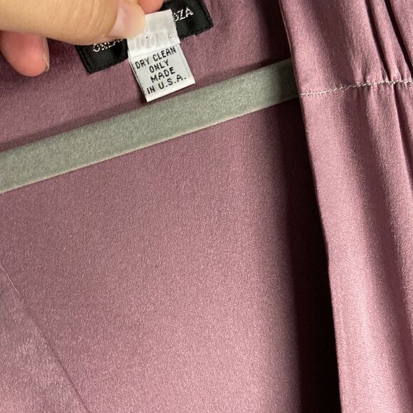 Vintage Silk Orlando Espinoza Purple V-Neck MIDI Dress size 6 - Picture 11 of 16